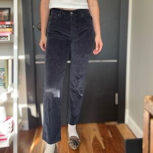 Reformation Navy Blue Corduroy Pants